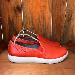 Klogs Leena Red Leather Unisex Slip On Sneakers
